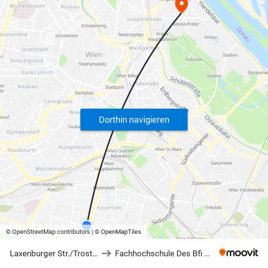 Laxenburger Str./Troststr. to Fachhochschule Des Bfi Wien map