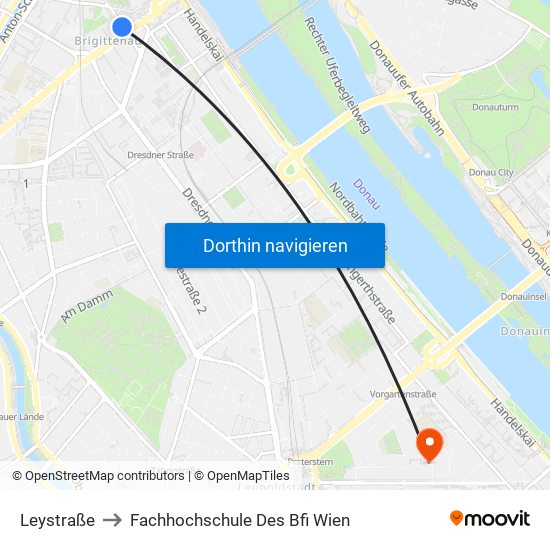Leystraße to Fachhochschule Des Bfi Wien map