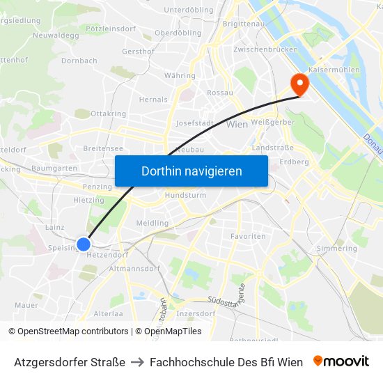 Atzgersdorfer Straße to Fachhochschule Des Bfi Wien map