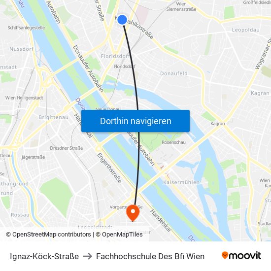 Ignaz-Köck-Straße to Fachhochschule Des Bfi Wien map