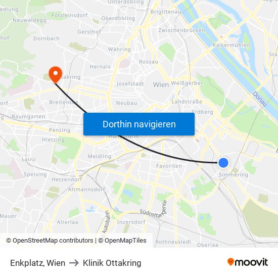 Enkplatz, Wien to Klinik Ottakring map