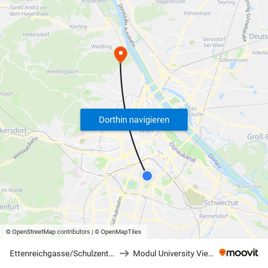 Ettenreichgasse/Schulzentrum to Modul University Vienna map