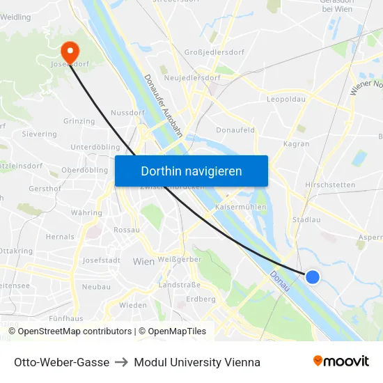 Otto-Weber-Gasse to Modul University Vienna map