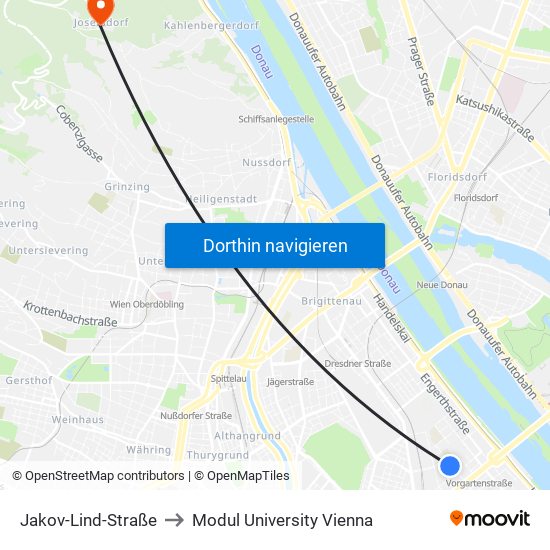 Jakov-Lind-Straße to Modul University Vienna map