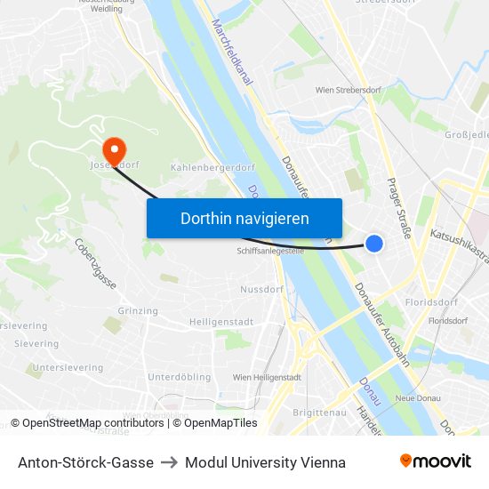 Anton-Störck-Gasse to Modul University Vienna map