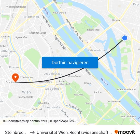 Steinbrechergasse to Universität Wien, Rechtswissenschaftliche Fakultät (Juridicum) map