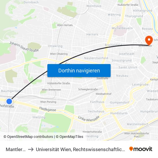 Mantlergasse to Universität Wien, Rechtswissenschaftliche Fakultät (Juridicum) map