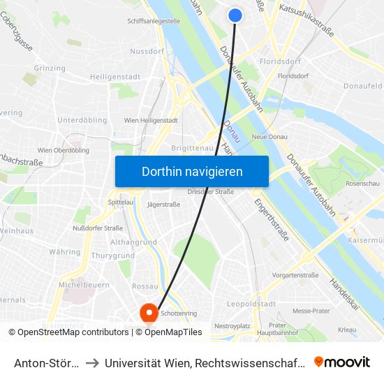 Anton-Störck-Gasse to Universität Wien, Rechtswissenschaftliche Fakultät (Juridicum) map