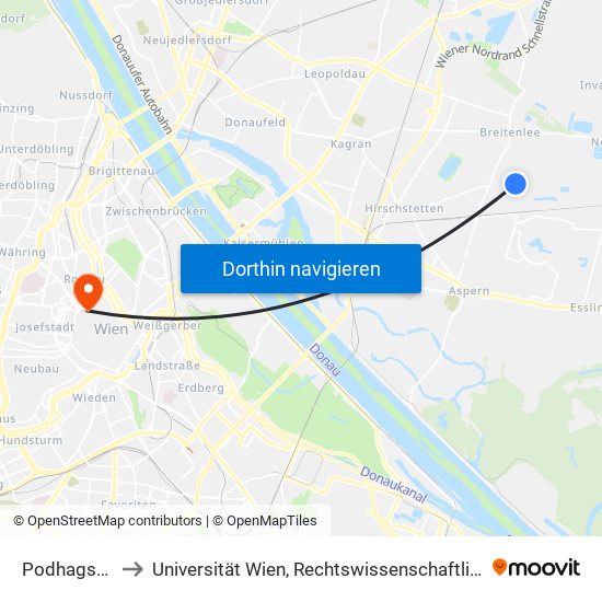 Podhagskygasse to Universität Wien, Rechtswissenschaftliche Fakultät (Juridicum) map