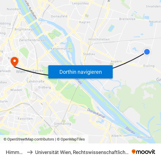 Himmelteich to Universität Wien, Rechtswissenschaftliche Fakultät (Juridicum) map