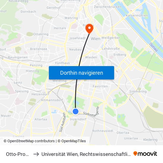 Otto-Probst-Platz to Universität Wien, Rechtswissenschaftliche Fakultät (Juridicum) map