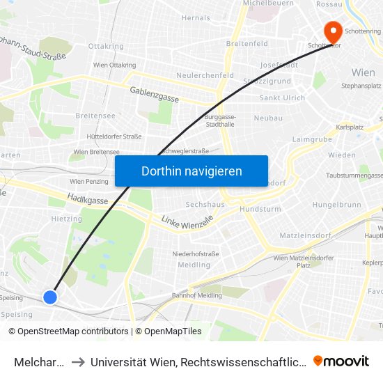 Melchartgasse to Universität Wien, Rechtswissenschaftliche Fakultät (Juridicum) map