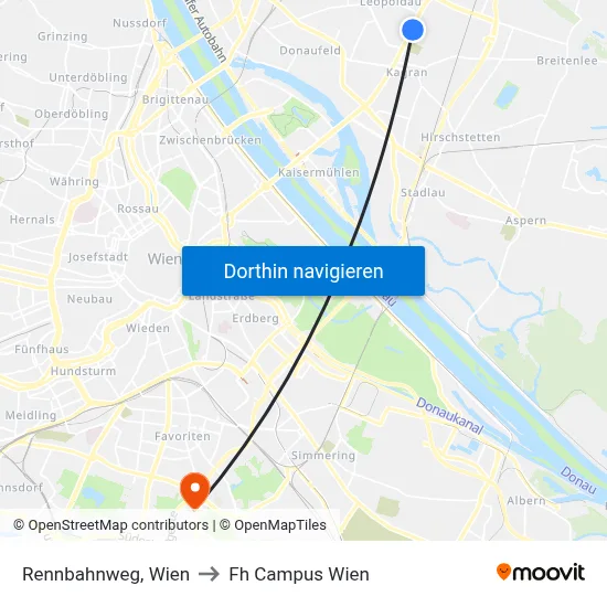 Rennbahnweg, Wien to Fh Campus Wien map