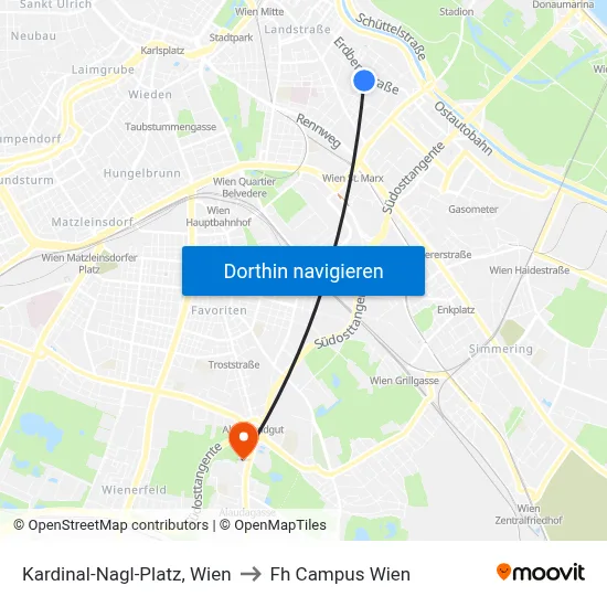 Kardinal-Nagl-Platz, Wien to Fh Campus Wien map