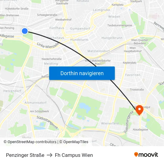 Penzinger Straße to Fh Campus Wien map