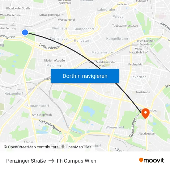 Penzinger Straße to Fh Campus Wien map