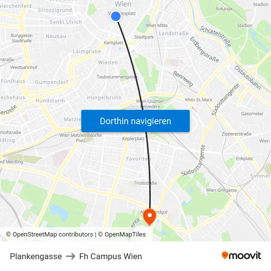Plankengasse to Fh Campus Wien map