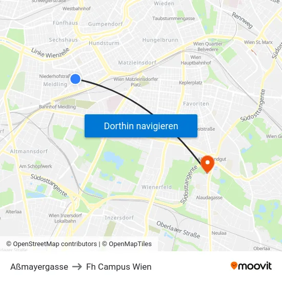 Aßmayergasse to Fh Campus Wien map