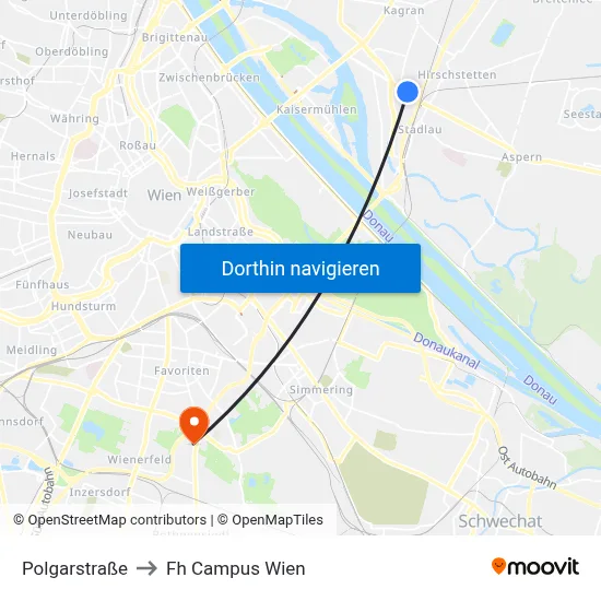 Polgarstraße to Fh Campus Wien map