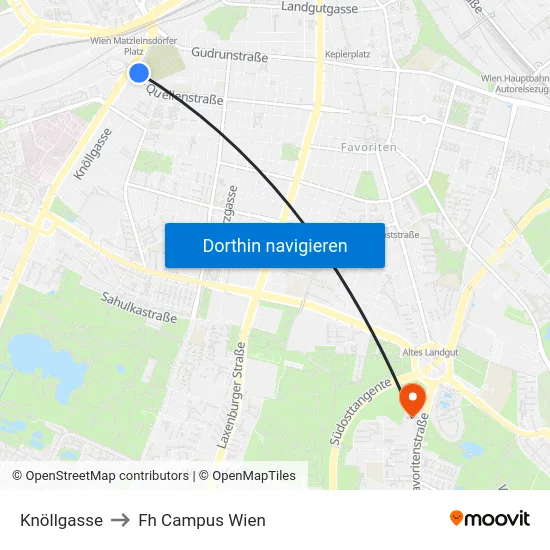 Knöllgasse to Fh Campus Wien map