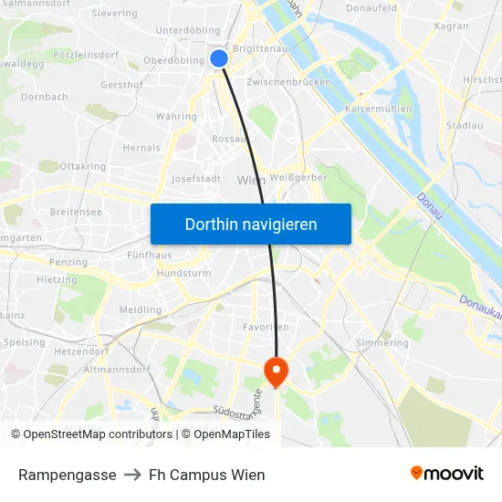 Rampengasse to Fh Campus Wien map