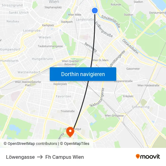 Löwengasse to Fh Campus Wien map