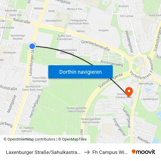 Laxenburger Straße/Sahulkastraße to Fh Campus Wien map