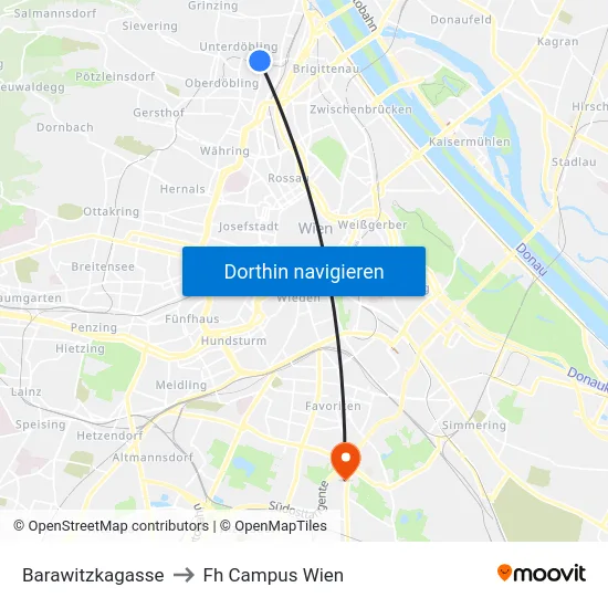 Barawitzkagasse to Fh Campus Wien map