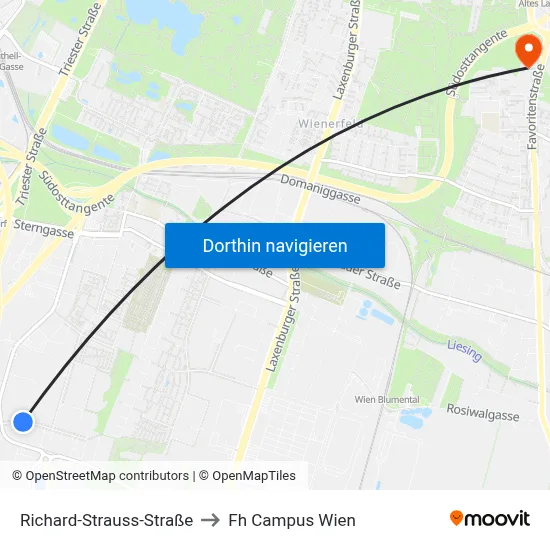 Richard-Strauss-Straße to Fh Campus Wien map