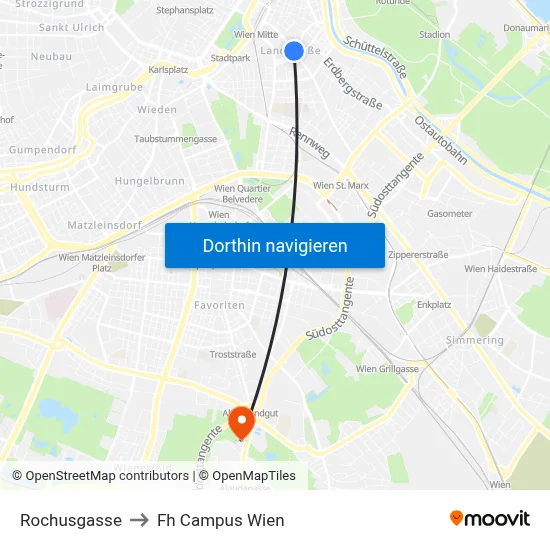 Rochusgasse to Fh Campus Wien map