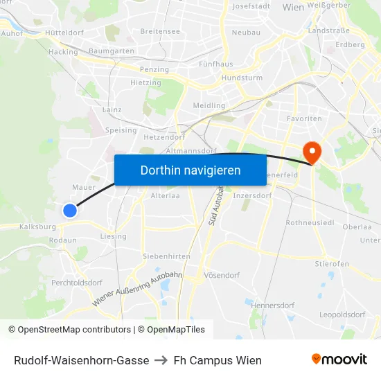Rudolf-Waisenhorn-Gasse to Fh Campus Wien map