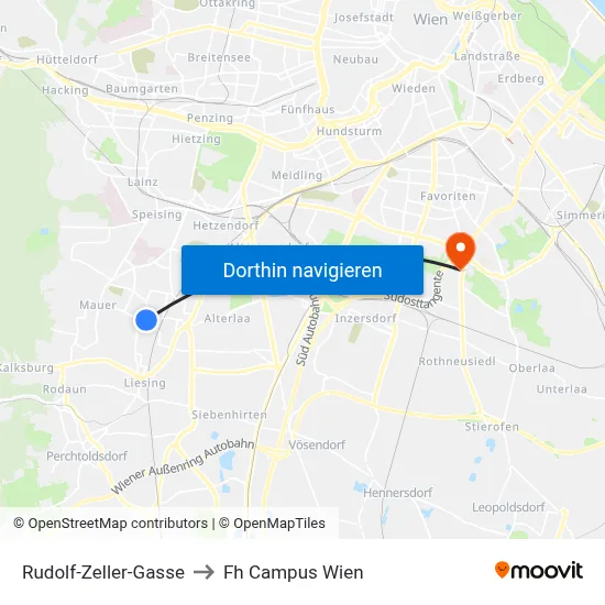 Rudolf-Zeller-Gasse to Fh Campus Wien map