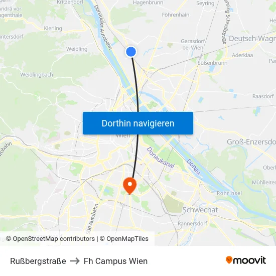 Rußbergstraße to Fh Campus Wien map