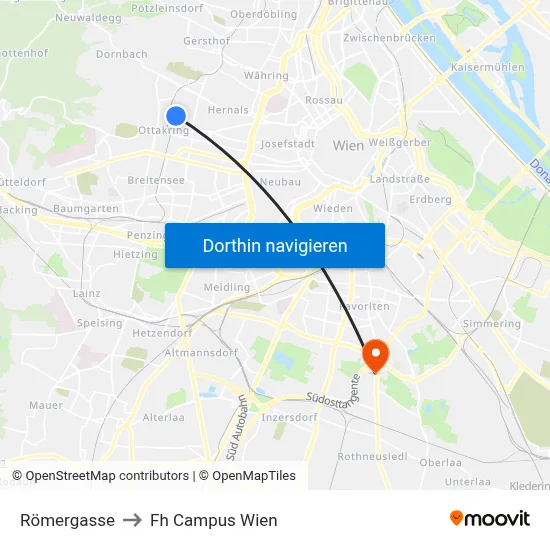 Römergasse to Fh Campus Wien map