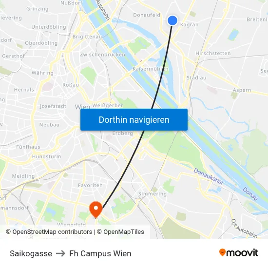 Saikogasse to Fh Campus Wien map