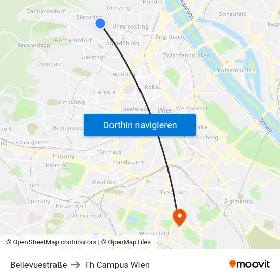 Bellevuestraße to Fh Campus Wien map
