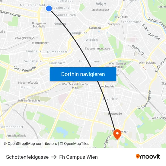 Schottenfeldgasse to Fh Campus Wien map
