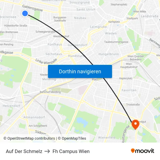 Auf Der Schmelz to Fh Campus Wien map