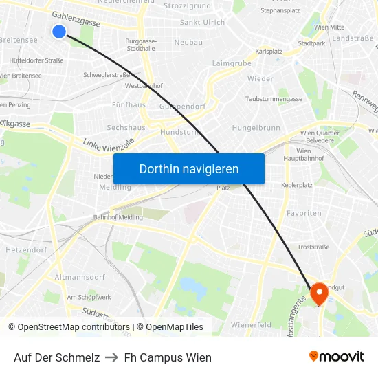Auf Der Schmelz to Fh Campus Wien map
