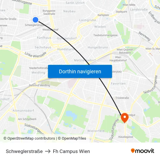 Schweglerstraße to Fh Campus Wien map