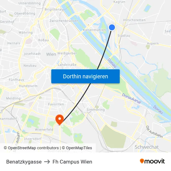 Benatzkygasse to Fh Campus Wien map
