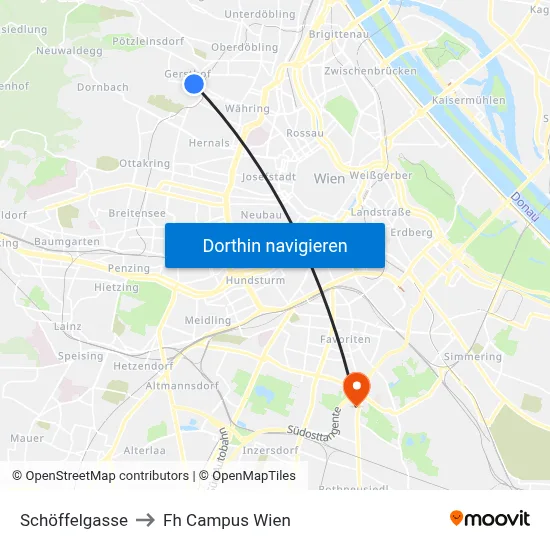 Schöffelgasse to Fh Campus Wien map