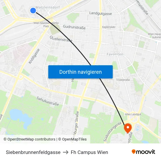 Siebenbrunnenfeldgasse to Fh Campus Wien map