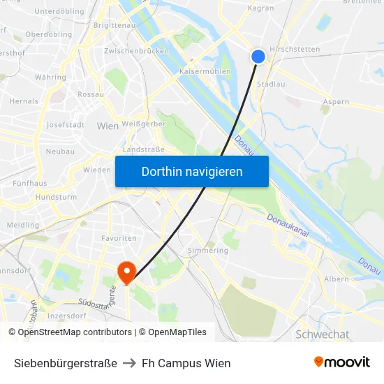 Siebenbürgerstraße to Fh Campus Wien map