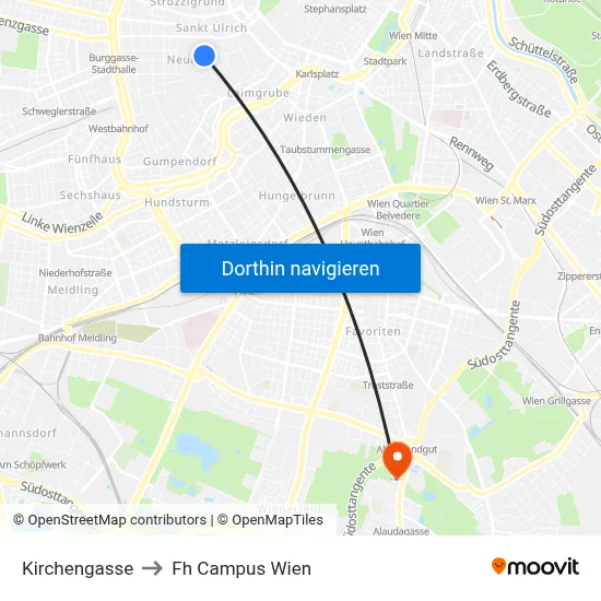 Kirchengasse to Fh Campus Wien map