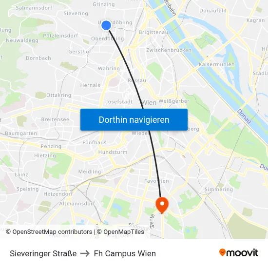 Sieveringer Straße to Fh Campus Wien map