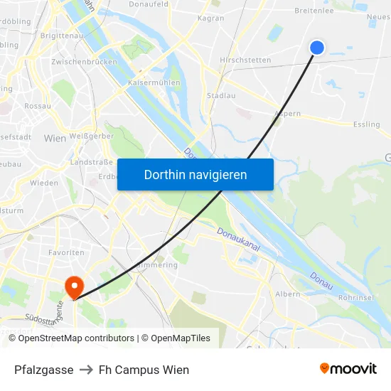 Pfalzgasse to Fh Campus Wien map
