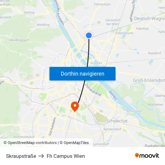 Skraupstraße to Fh Campus Wien map