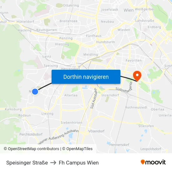 Speisinger Straße to Fh Campus Wien map