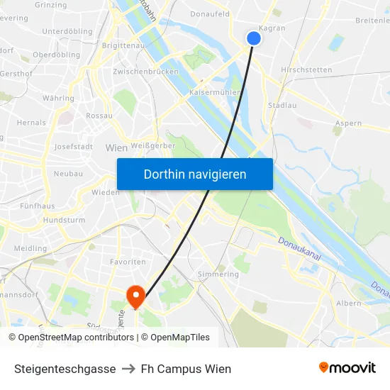 Steigenteschgasse to Fh Campus Wien map